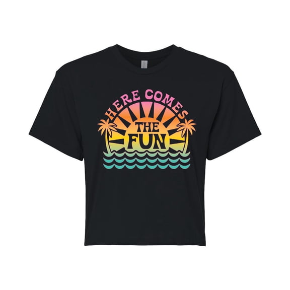 Instant Message - Here Comes The Fun Cropped Graphic T-Shirt