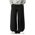 thumbnail image 5 of successthop Cargo pants for Mens and Big Mens Solid Workwear with Pockets Oversized Open Bottom Casual Trousers, 5 of 8