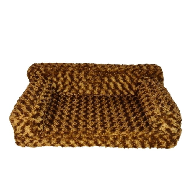 Cama BioBienestar Productos con causa sillón Mediana Para Mascotas en color marrón con textura suave y cómoda. Esta cama lavable 100% tiene cierre inferior para fácil desarmado y baja adherencia de pelo, ideal para perros hasta 20 kg y para crear un entorno confortable para tu mascota.