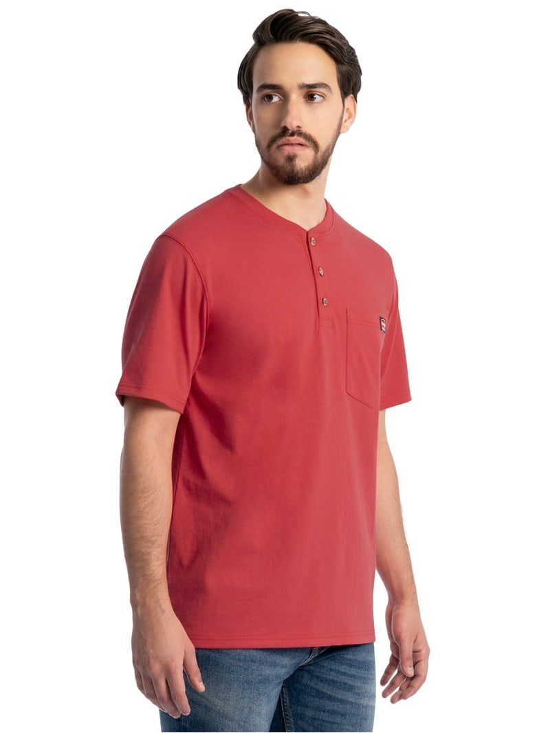 Wrangler Workwear Men's Short Sleeve Henley Pocket Work T-Shirt