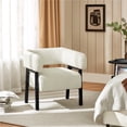 thumbnail image 6 of Yaheetech Upholstered Barrel Accent Chairs with Solid Wood Legs, Set of 2, Beige, 6 of 8