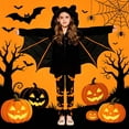 thumbnail image 2 of Yuncity Halloween Bat Costume For Girls Hooded Wings Outfit Fall Winter Cozy Soft Festival Cosplay Party Performance Costume Black, 2 of 3