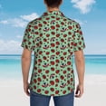 thumbnail image 4 of Fuzoiu Ladybugs 3 Print Hawaiian Shirt for Men, Summer Beach Casual Short Sleeve Button Down Shirts, Men’s Beach Summer Shirts with Pocket,3X-Large, 4 of 7