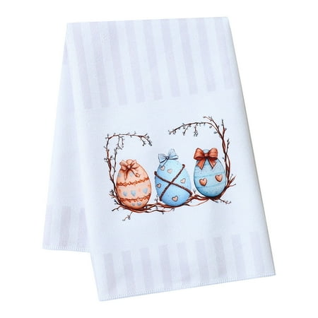 Zoxiy Easter Kitchen Decor Easter Decorations Easter Hand Towels Housewarming Gift Party Supplies Easter Tea Towel Easter Home Decor Hand Drying Tea Towel Easter Dish Towels with Eggs 1PC 27.5 x17.7