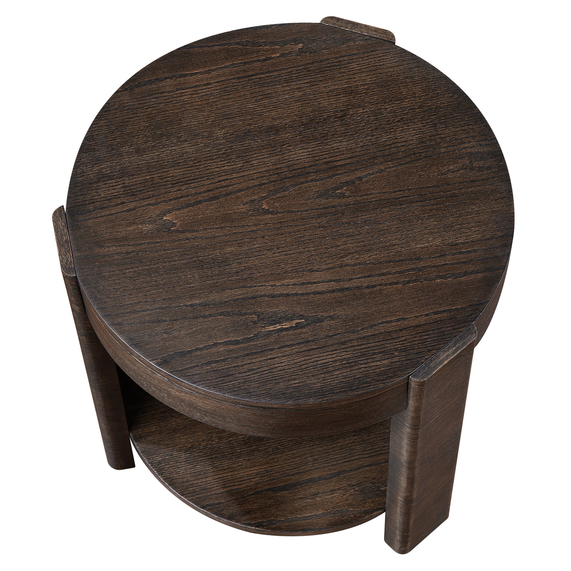 Steve Silver Salina Espresso Round End Table, Distressed Deep Espresso