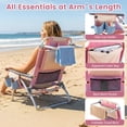 thumbnail image 6 of Costway 4-Pack Folding Backpack Beach Chair 5-Position Outdoor Reclining Chairs with Pillow Pink, 6 of 10