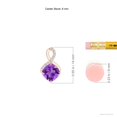 thumbnail image 3 of ANGARA Natural Claw-Set Amethyst Infinity Pendant with Diamonds in 14K Rose Gold for Women (Size-6mm) | February Birthstone, Birthday, Anniversary, Jewelry Gift for Women | Natural Amethyst Necklace, 3 of 7
