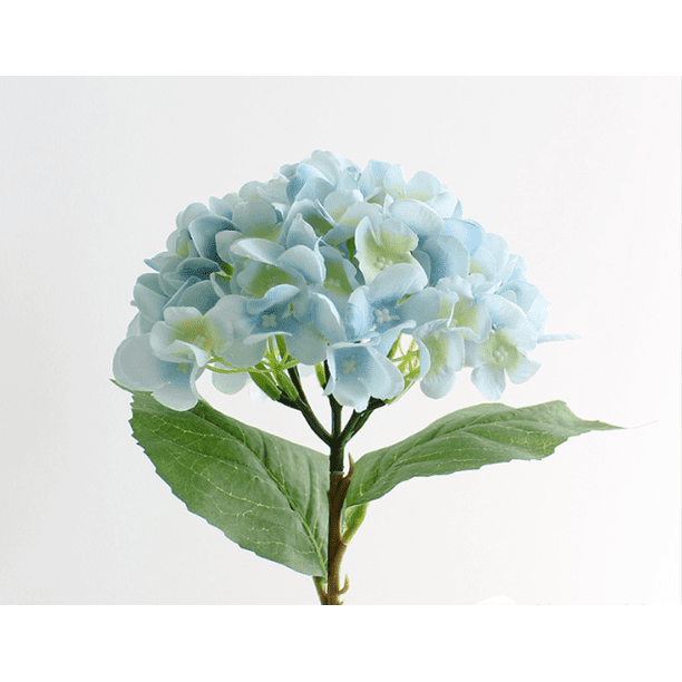 Xiao Hua hortensias artificiales, flores falsas, flores artificiales para decoración de bodas, azul claro