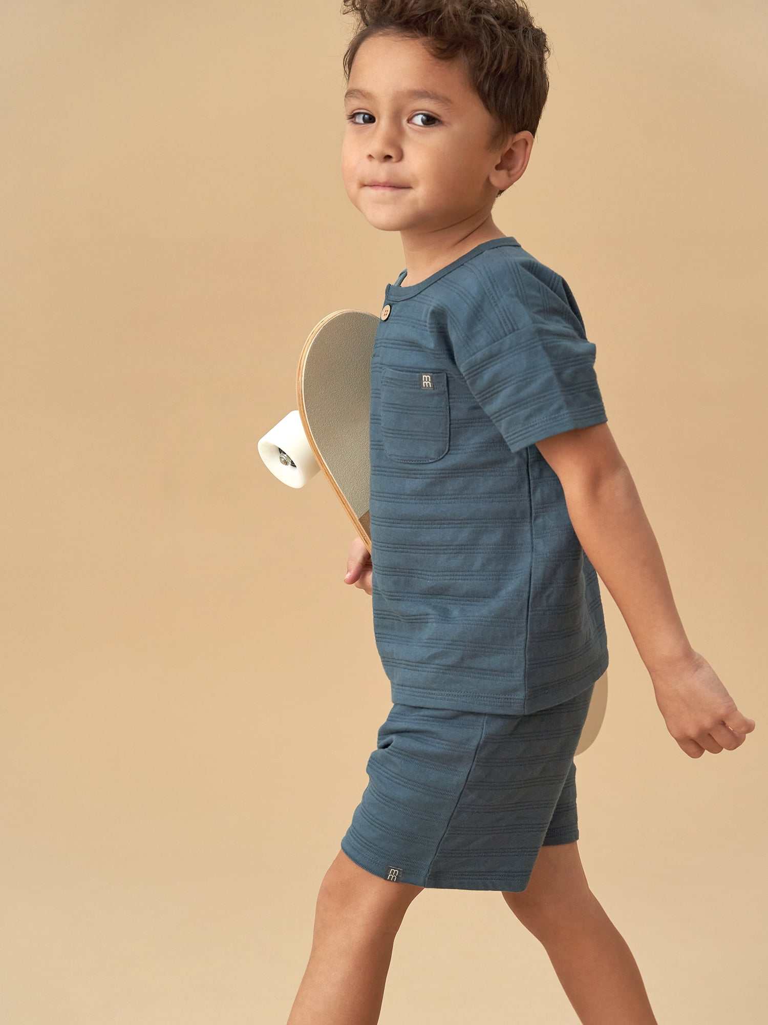 Modern Moments by Gerber Toddler Boy Oversized Textured Shirt and Short Outfit Set, 2-Piece, 12 Months - 5T