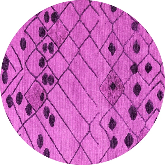 Ahgly Company Indoor Round Abstract Pink Modern Area Rugs, 5' Round