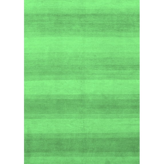 Ahgly Company Indoor Rectangle Abstract Emerald Green Modern Area Rugs, 6' x 9'