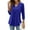 Blue, variant on Tops for Women Trendy Viikei Womens Tops V-neck Long Sleeve Dressy,Ladies' Casual Solid Color Waist Cinched 3/4 Sleeve V-neck Top/shirt Navy XL