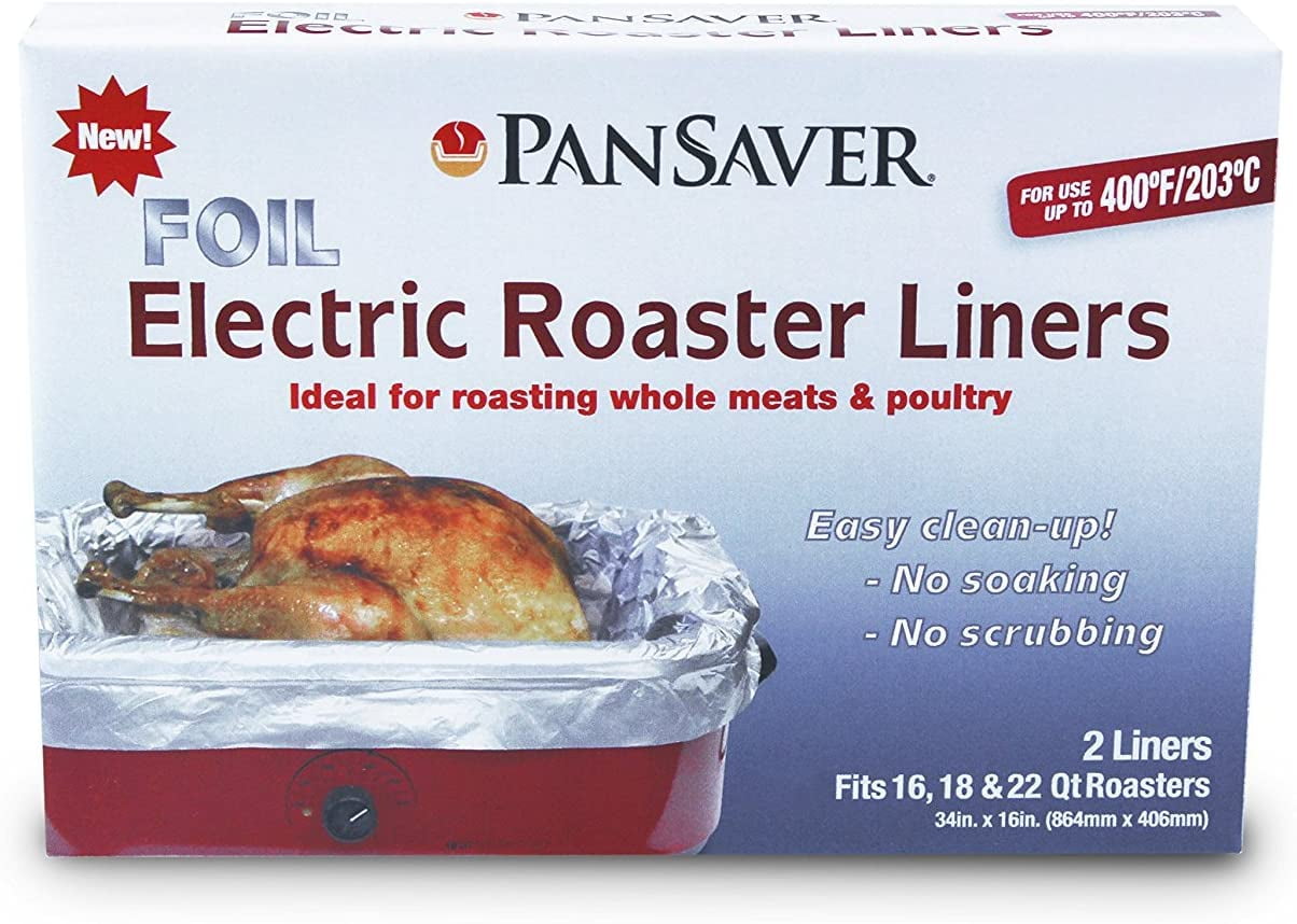 PanSaver 45950 Foil Electric Roaster Liner Pack of 4 Fits 1622 Qt