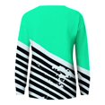 thumbnail image 5 of Cmfcve Sweatshirt for Women Striped Contrast Casual Tunic Tops Crew Neck Long Sleeve Pocket Loose Pullover, 5 of 6