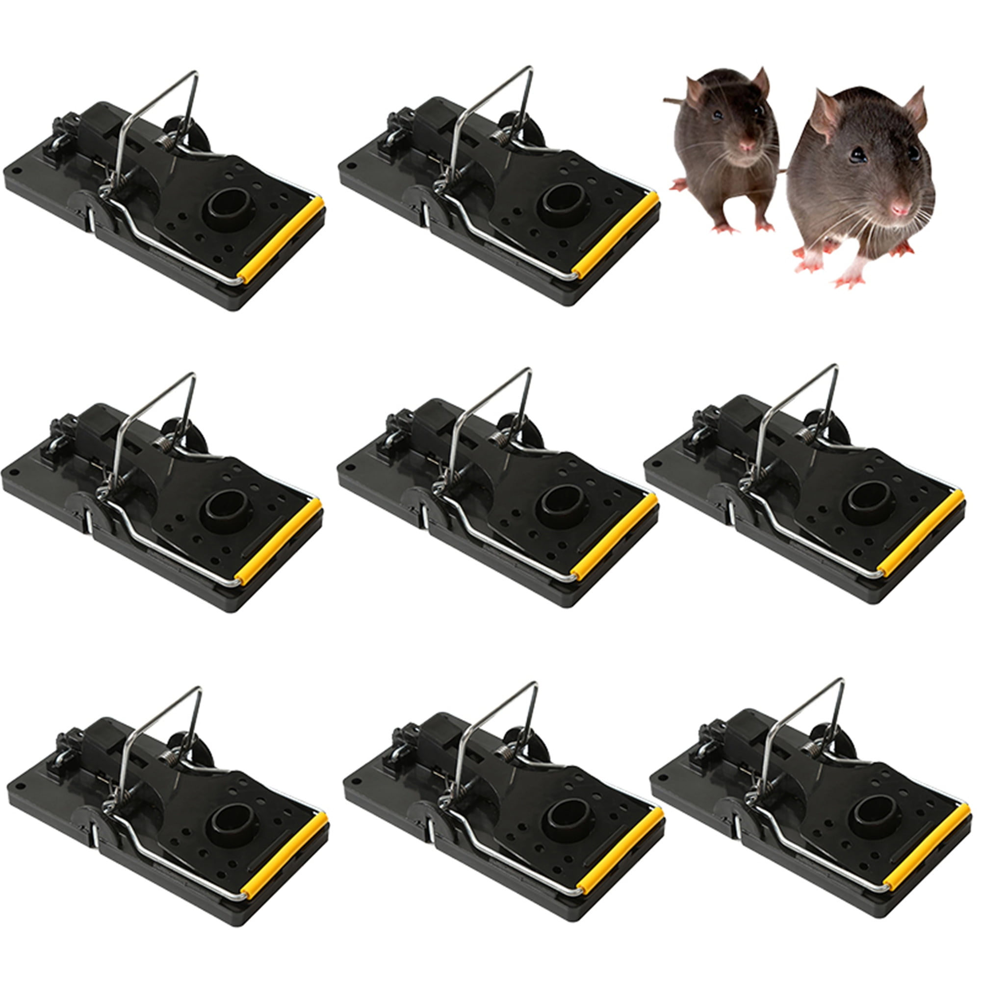 Elbourn Plastic Pedal Snap Mouse Trap for Outside Indoor - 3 Traps