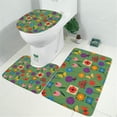 thumbnail image 2 of Pioneer Flower Floral Print Pattern Bathroom Rugs Sets 3 Piece, Toilet Cover Set, Absorbent Non Slip Bathroom Mats with U-Shaped Contour Rug, 2 of 5