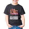 thumbnail image 4 of MIXUE Toddler Girls Tops & T-Shirts Kids Cartoon Letter Print Round Neck Short Sleeve Casual Child Pullover Tshirts Holiday Wear,Black,3-4 Years, 4 of 4
