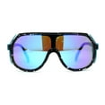 thumbnail image 3 of Color Mirror Windbreaker Visor Shield Racer Plastic Sunglasses Black Teal Teal Mirror, 3 of 4