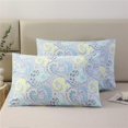 thumbnail image 1 of 100% Cotton Pillowcases Set of 2 Standard Size Boho Bohemian Pattern Pillow Cases Soft Breathable Cooling Pillowcase Decorative Pillow Cover (Standard, 20x26 Inches, Blue Paisley), 1 of 5