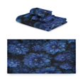 thumbnail image 2 of 3 Piece Bath Towels Set Bath Towel, Hand Towel and Face Towel for Bathroom, Gym, Hotel Deep Blue Flower, 2 of 8