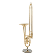 thumbnail image 3 of 4 Pcs 12cm Miniature Pure Copper Trombone Model with Support Mini Musical Instrument Model with Black Leather Box, 3 of 5