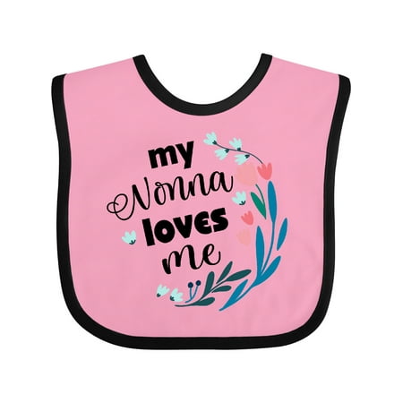 

Inktastic My Nonna Loves Me for Girls Granddaughter Gift Baby Girl Bib