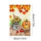 thumbnail image 3 of Bandera de jardín de otoño de 30x45 cm con diseño de calabaza, hoja de arce y motivos de ancianos. Ideal para decorar el hogar, habitaciones o paredes. También disponible en lino., 3 of 7
