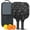 Black, variant on Pickleball Paddles Set Of 2, Fiberglass Surface, Sweet Candy Print, 4 Balls & Bag
