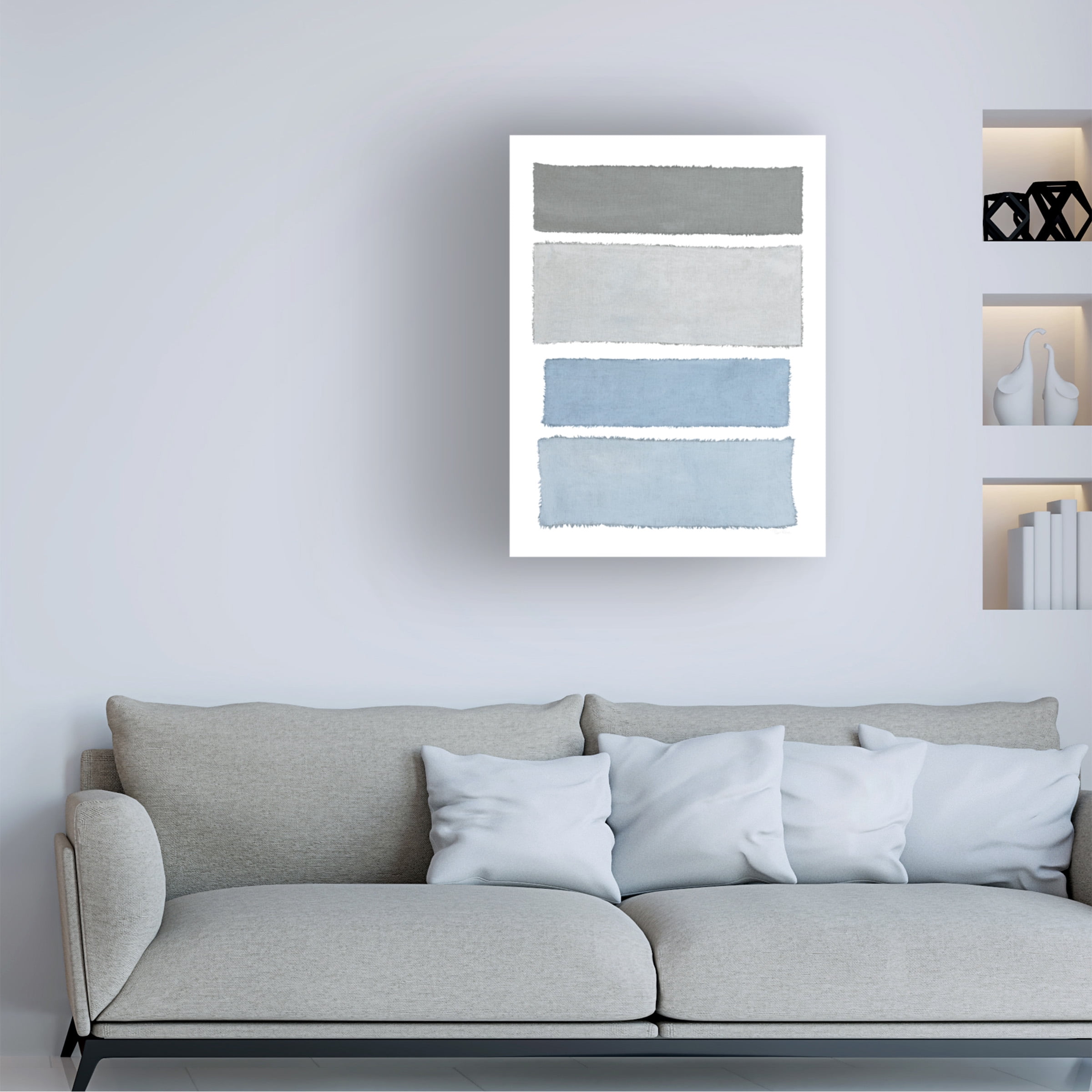 Piper Rhue 'Painted Weaving I on White' Canvas Art