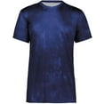 thumbnail image 3 of Holloway Sportswear L Boys Stock Cotton-Touch Poly Tee Navy Cloud Print 222696, 3 of 5