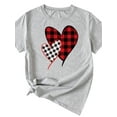 thumbnail image 2 of XCHQRTI Love Heart Shirt for Women Valentine's Day Tshirt Graphic Lovely Short Sleeve Tee, 2 of 3