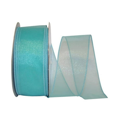 UPC: 0840108865091 | JAM Paper Sheer Wired Ribbon  2 1/2 Inches x 50 Yards  Aqua  1/Pack