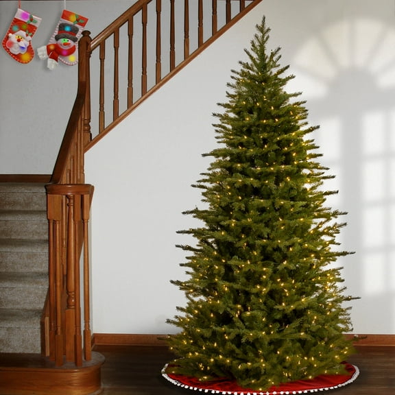 National Tree Company 7.5 ft. Pre-Lit Feel Real® Artificial Nordic Spruce® Christmas Tree, Green, Clear Lights, Includes Stand