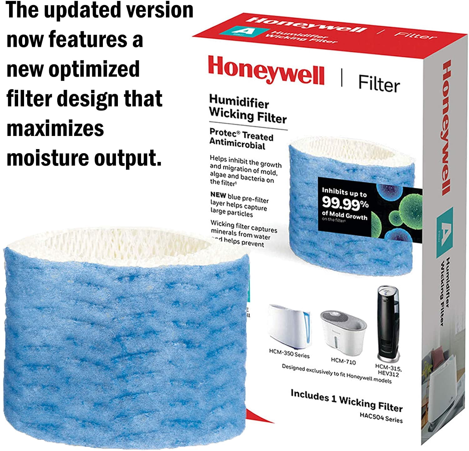 Honeywell HAC 504 Series Humidifier Replacement Filters, Compatible with Multiple Models