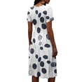 thumbnail image 6 of Minjewel Ladies Floral Casual Fashionable Short Sleeve V-Neck Dress for Spring Summer Women's Daily Casual Wear,White,M, 6 of 6
