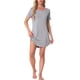 thumbnail image 2 of CAMISETA DE NOCHE PARA MUJERES INSPIRE CHIC Cuello Redondo Mangas Cortas Camisón a Rayas Gris, 2 of 6