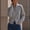 Gray, variant on IUYRTFE Women's Zip Up Knit Cardigan Jacket Double Zipper High Neck Long Sleeve Casual Solid Color Sweater Coat