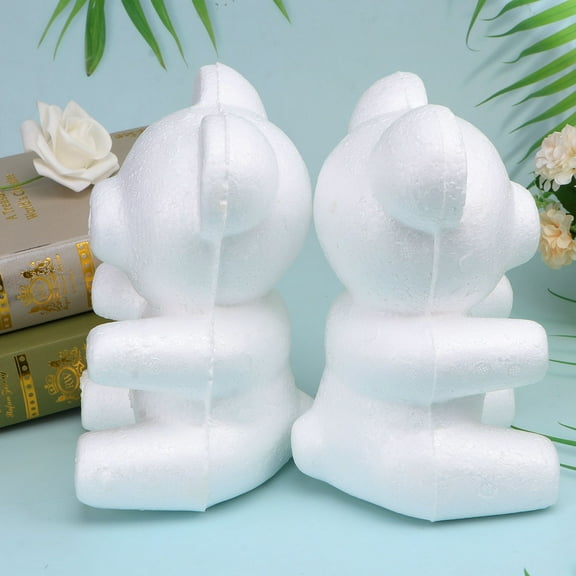 KONTONTY 2Pcs White Animal Bear Ornament Ideal for Valentine Day and Holiday Decor