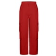 thumbnail image 4 of RUTAYY Women's Cargo Pants Solid Color Stretch Casual with Zipper Pocket Daily Wear Comfortable Breathable Classic Stylish Trousers, 4 of 5