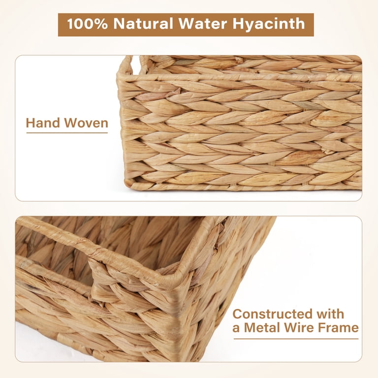 Water Hyacinth Storage Baskets, 2-Pack, Yellow photo 2