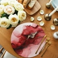 thumbnail image 2 of Red Marble Round 13 Inch Placemats Set of 8, Modern Ombre Abstract Ink Painting Art HeatResistant Non Slip Place Mats for Dining Table, Wipeable Braided Kitchen Table Mats for Housewarming, 2 of 9