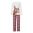 thumbnail image 2 of Fiomva Holiday Family Pajamas Matching Sets Christmas PJs with Mama Bear Printed Romper Plaid Pants Sleepwear, 2 of 9