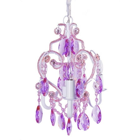 - Tadpoles Beaded 3-Bulb Mini Chandelier, Lavender Topaz