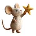 thumbnail image 3 of Ratones de fieltro hechos a mano con estrella, adorno de muñeca de ratón, figura en miniatura, estatua Estilo A, 3 of 5