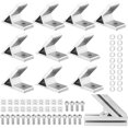 thumbnail image 1 of 10PCS 45 Degree Angle Aluminum Profile Fastening Connectors with Screws, Washers, Sliding Nuts, Aluminum Profile Corner Mounting Braces for Industrial Aluminum Frames, 1 of 5