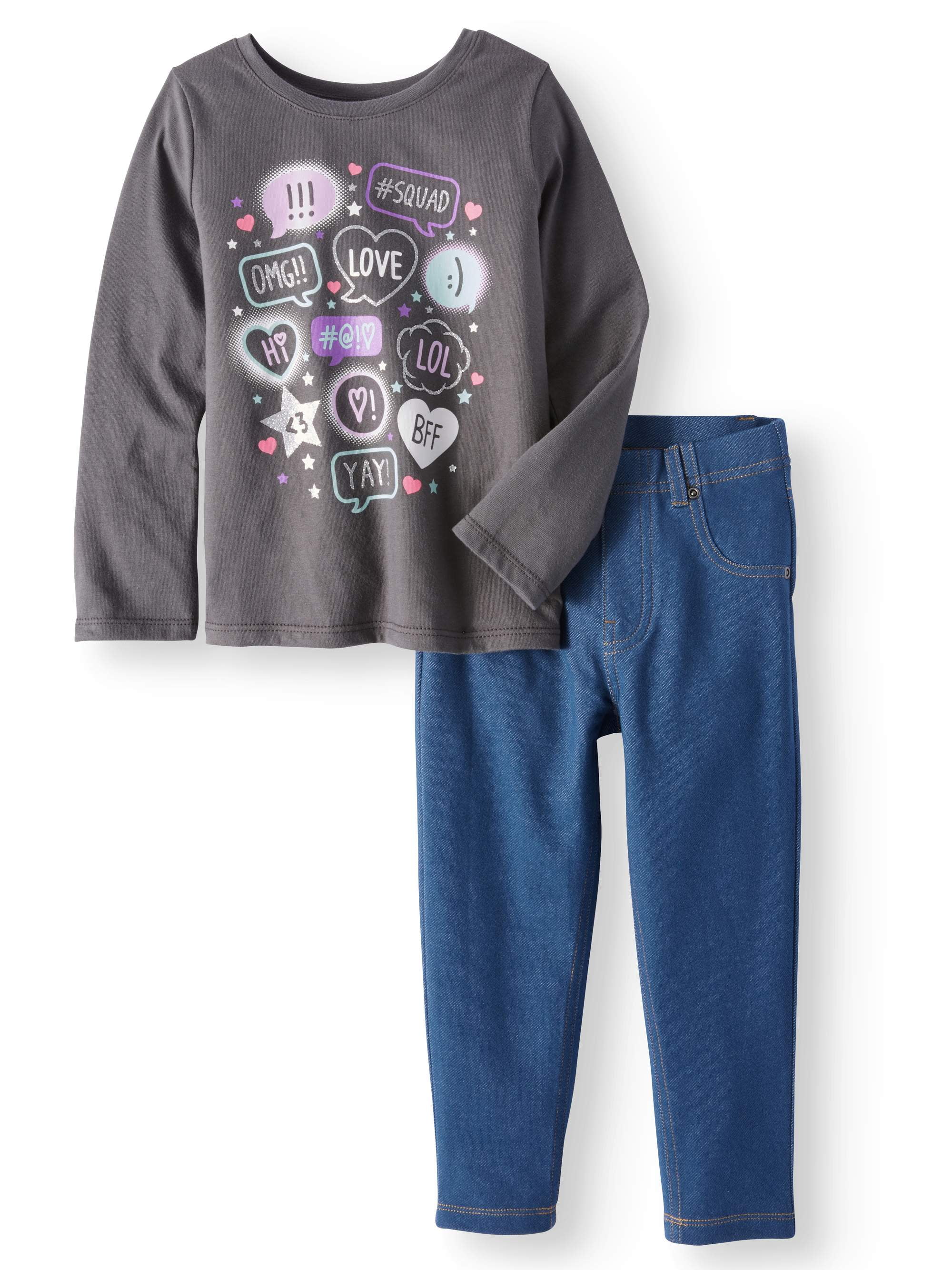 Denim Jeggings, 2pc Outfit Set 