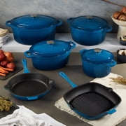 BergHOFF Neo 10pc Cast Iron Cookware Set, Blue
