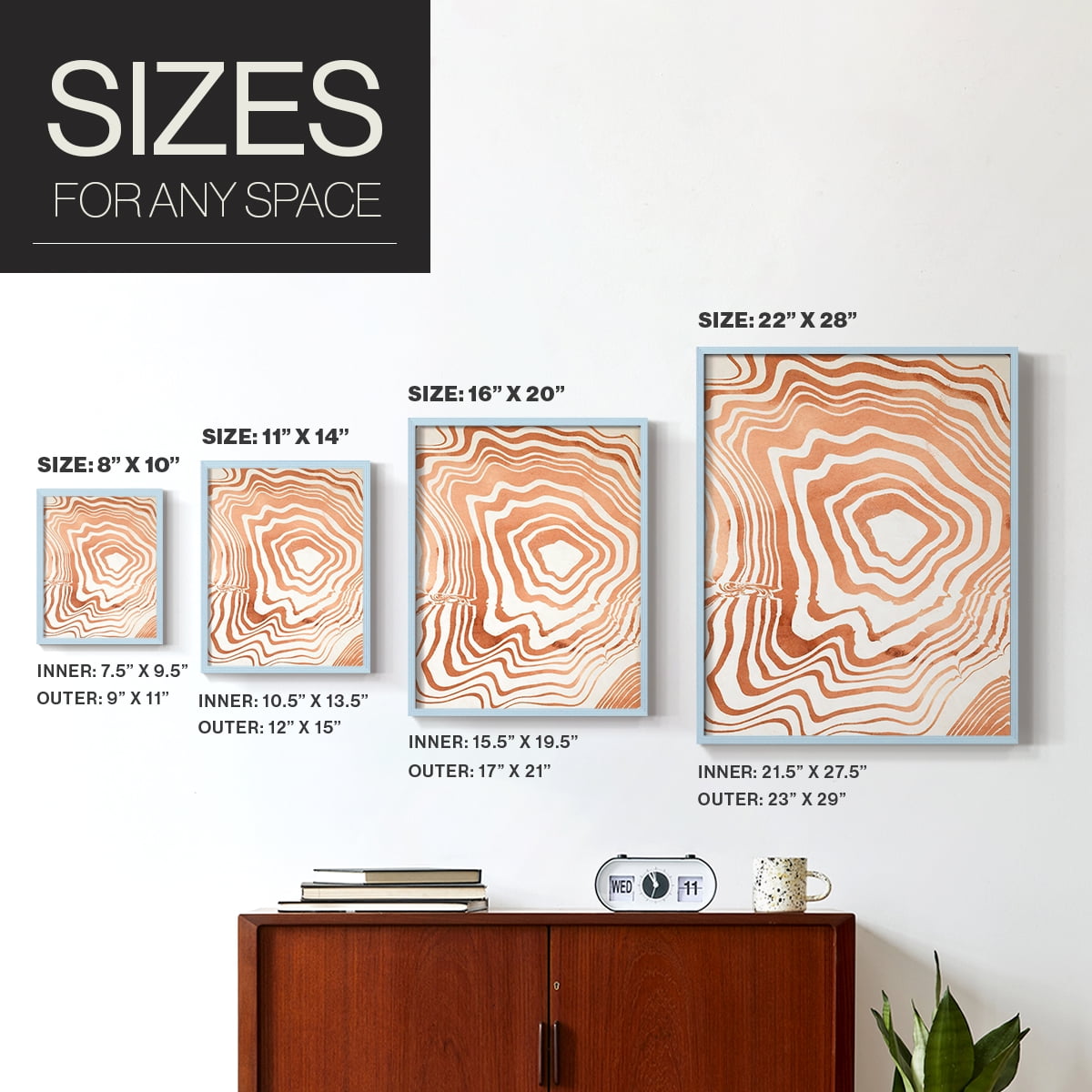 Wood Grain Suminagashi I Framed Print - Solid Wood in Single Picture Frame Solid Wood 2 Framed Print