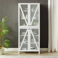 thumbnail image 2 of Crosley Furniture Cassai MDF Wood and Tempered Glass Tall Storage Pantry - White, 2 of 16
