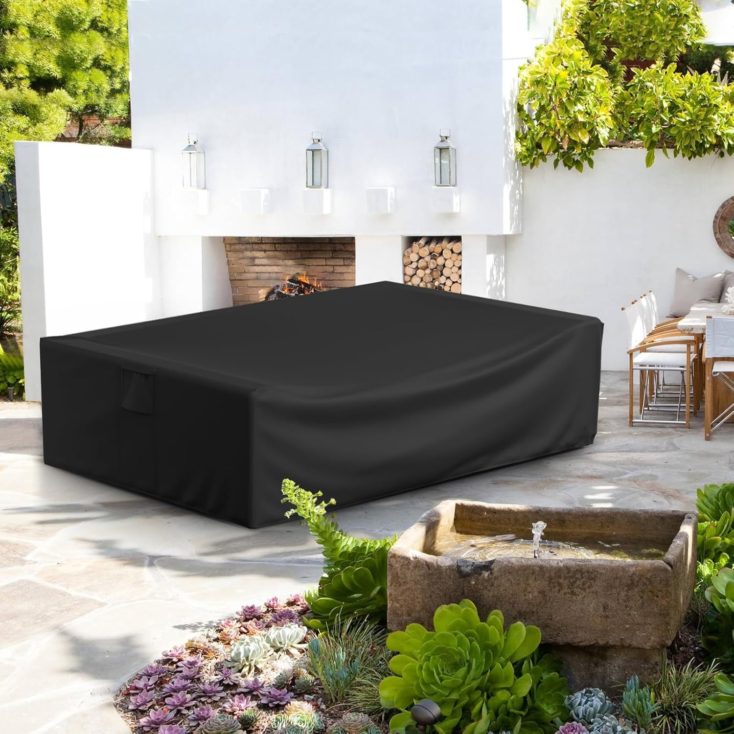 Gasadar Outdoor Patio Furniture Covers Waterproof,500D Oxford,All Weather Protection Patio Table Covers for Outdoor Furniture Set,110" L x 84" W x 29" H,Black